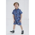 thumbnail image 5 of Disney Mickey Mouse Little Boys Chambray Hawaiian Button Down Shirt and Shorts Outfit Set Blue 6, 5 of 5