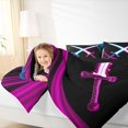thumbnail image 3 of Homewish Boys Lightsaber Bedding Comforter Set, Fuchsia Blue Lines Twin Comforter Sets, Vintage Gaming Theme Reversible Bedding Set, Breathable Home Decor, 2pcs, 3 of 9