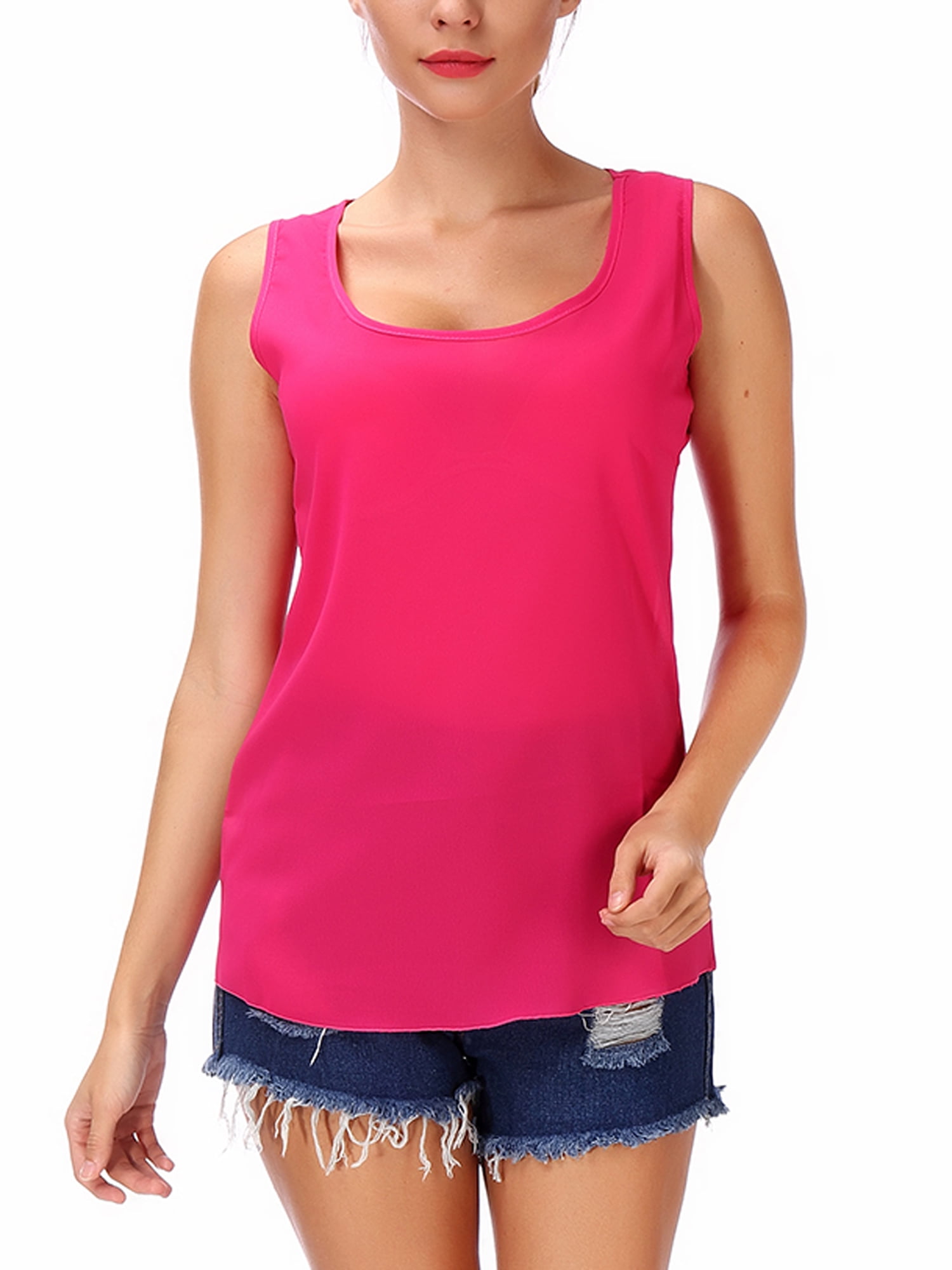 LELINTA Women's Sleeveless Tank Top Undershirts Chiffon Breathable