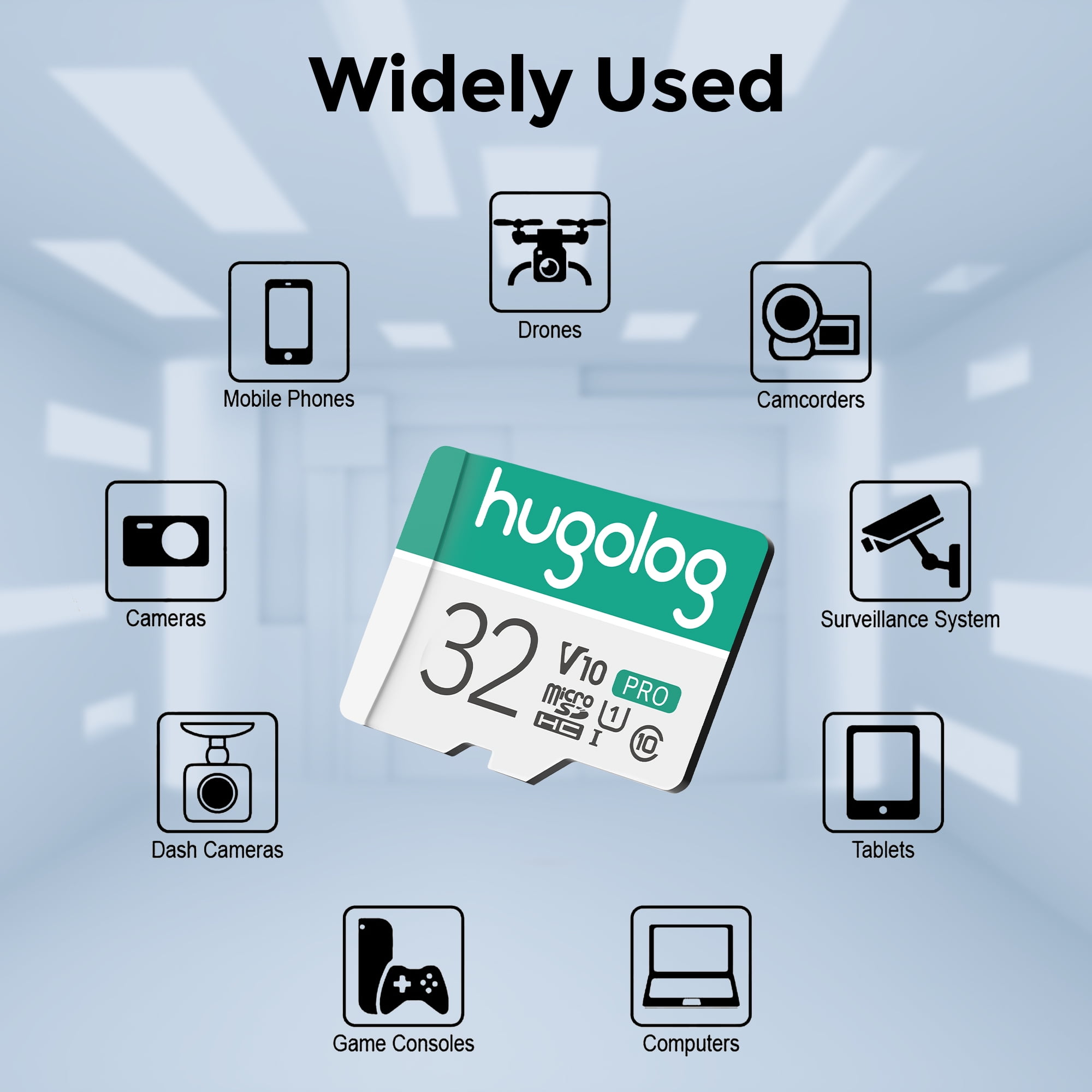 Hugolog 3 packs 32GB Micro SD Card, Micro SDXC UHS-I Memory Card – 95MB/S,633X,U3,C10, Full HD Video V30, A1, FAT32, High Speed Flash TF Card P500 for Phone/Tablet/PC