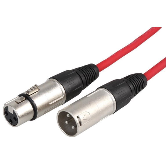 STAGG - 3 Pin XLR Male to Female Microphone Lead 6m Red