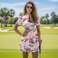 thumbnail image 4 of Chririnla Pink Rose Love Print Tennis Dress for Women with Built in Shorts and Pockets Slim Fit Valentine's Day Sundress Womens Casual Athletic Sports Running Workout Dresses, 4 of 7