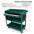 thumbnail image 2 of Compact Rolling Utility Cart 3 Trays & 1 Drawer Steel Construction Industrial Service Tool Organizer, 2 of 11