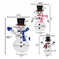 thumbnail image 6 of LuxenHome Set of 3 Snowman Family Lighted LED Winter Holiday Yard Decoration - White, 6 of 10