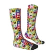 thumbnail image 3 of Daiia Sports Socks Colorful Bulldog Printed Novelty Crew Socks for Men Women Knee High Socks Cotton Socks Soft & Breathable Support Unisex Socks, 3 of 9