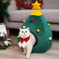 thumbnail image 4 of Forma de árbol de Navidad Perro Cama para gatos Casa Nido suave Forma de árbol Cama para mascotas Gato Invierno Cama cálida Cueva Tienda para mascotas Regalo de Año Nuevo Navidad, 4 of 5