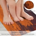 thumbnail image 3 of 2 Pieces Kitchen Rugs, Abstract Anti Fatigue Non Slip Foam Cushioned Burnt Orange Dappled Art Modern Comfort Indoor Floor Mat Runner Rug Set for Laundry Office Sink Bathroom (17"x48"+17"x24"), 3 of 6