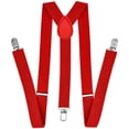 thumbnail image 2 of HLONK Liquidation! Bretelles pour Hommes Adultes Bretelles Rouges pour Hommes Bretelles Réglables Élastiques en Y Clips Forts Rouges, 2 of 8