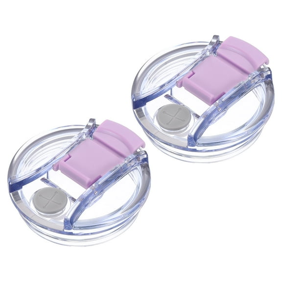 2Pcs Tumbler Replacement Lids, 30oz Flip Spill Stopper Straw Cup Lid, Purple