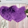thumbnail image 6 of Ausqo 2 Pieces Fluffy Faux Area Rug Heart Shaped Rug Fluffy Room Carpet For Home Living Room Sofa Floor Bedroom, 12 X 16 Inch (), 6 of 13