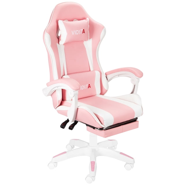 Silla Gamer Ergonómica Vidita GX2000 Rosa Reclinable con Reposapiés 130kg