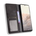 thumbnail image 4 of Compatible with Google Pixel 6 Pro Case Magnetic Closure Vintage Pattern PU Leather Wallet Cover with Card Slots-Black, 4 of 5