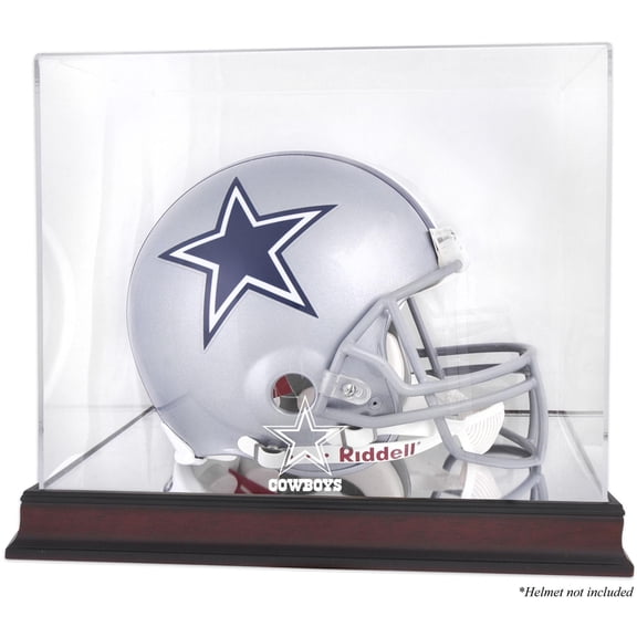 Dallas Cowboys Mahogany Helmet Logo Display Case with Mirror Back