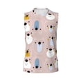 thumbnail image 6 of Lsque Cute Hand Drawn Bear Print Men's Cotton Blend Sleeveless Muscle Shirts (S-3XL)- Moisture Wicking, Odor Protection, UPF 30+,X-Large, 6 of 8