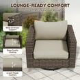 thumbnail image 6 of INTER HUT Coastal Haven Outdoor Wicker Swivel Glider Chair Outdoor Rocking Chair with Water-Resistant Cushions and Deep Seating, 6 of 9
