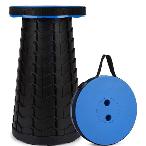 Upgraded Collapsible Stool, 400lbs Max Weight, Lightweight But Sturdy, Portable Retractable Folding Telescoping Foldable Camping Stool for Adults Outdoor Fishing Hiking Travel BBQ(Blue)