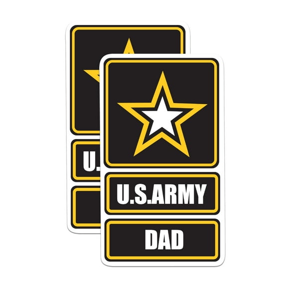 (2 Pack) US Army Dad Stickers - United States Army - Military - 5 Inches On Longest Side - Premium Vinyl - for Cars, Skateboards, Laptops - Made in USA - BMCS1179