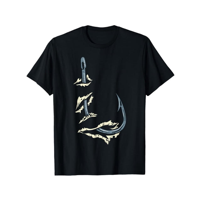 Camiseta de verano de algodón de manga corta con diseño de anzuelo, ideal para pescar, pescar, pescar, para hombre y mujer. 100 % algodón, cuello redondo, tallas S-XXXL.