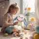 thumbnail image 4 of Conejos de Pascua a rayas de peluche, juguete para niña durmiendo en la cama, almohada, muñeca de tela, regalo navideño, huevos de Pascua, almohada, respaldo de sofá, 4 of 6