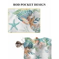 thumbnail image 6 of Beach Coastal 2 Panel Kitchen Curtains for Small Windows, Summer Coral Starfish Nautical Ocean Bathroom Tier Curtain, Short Window Treatment for Bedroom/Living Room 55"x24", 6 of 6