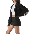 thumbnail image 3 of Vestes à Franges pour Femmes Automne 2025 Mode Frange Moto Courte, 3 of 10