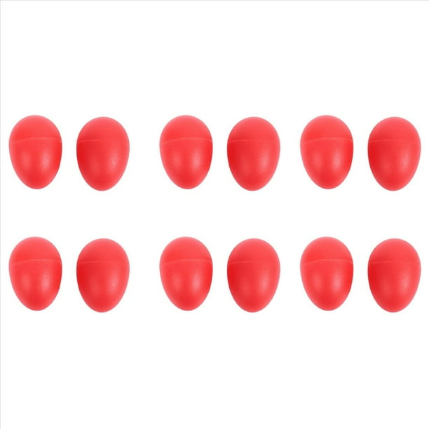 6 Par de Huevos Musical de Maracas de Percusion de Plastico Musical Rojo