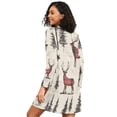 thumbnail image 2 of FORMRS Womens Long Sleeve Nightgowns Crew Neck Sleep Shirt Soft Pajamas Sizes S-3XL, Plaid Deer, 2 of 8