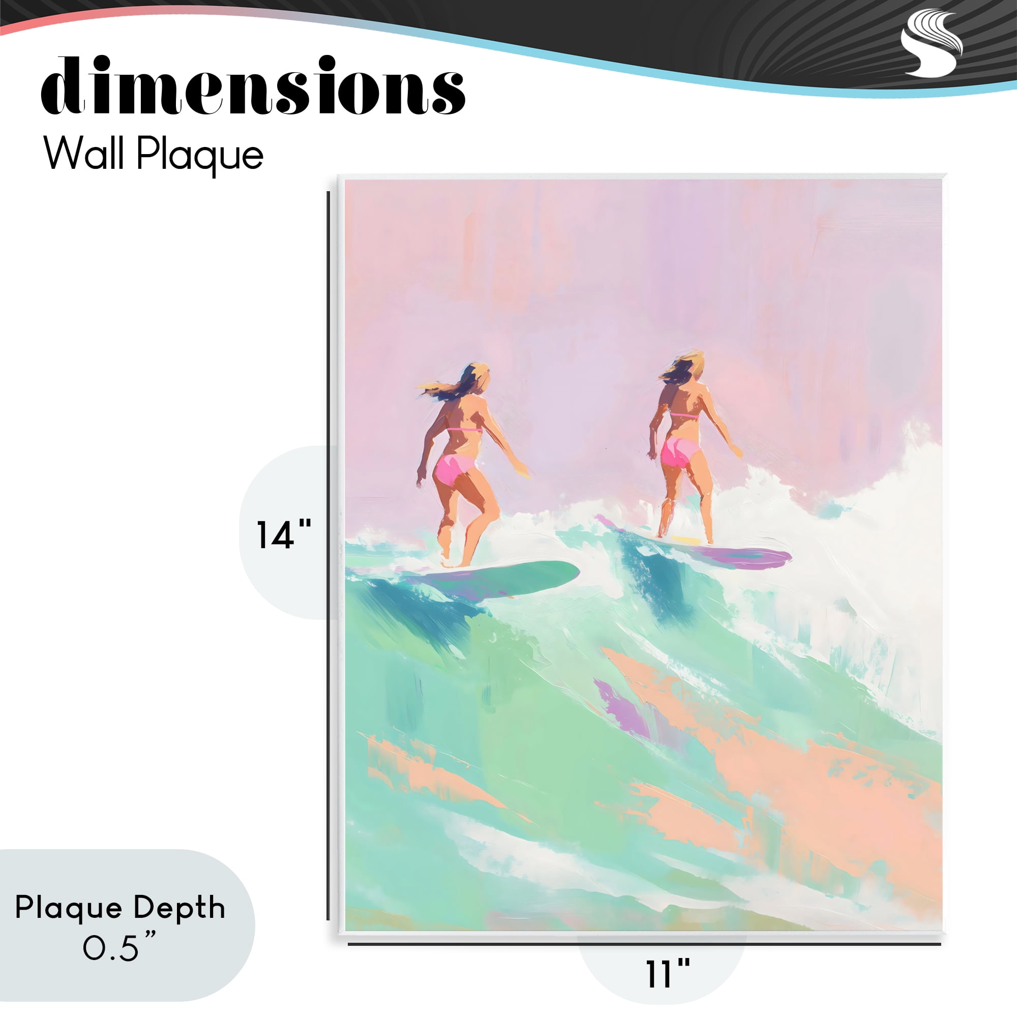 Stupell Industries Two Surfing Girls on Wave Wall Plaque Art, design by The Prints Vibe