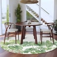 thumbnail image 3 of Tropical Plant Round Area Rug 6Ft Washable Circle Rugs for Bathroom Office, Summer Watercolor Green Palm Leaves Non-Slip Carpet Floor Mats Indoor Outdoor Carpet Runner Aesthetic Home Decor, 3 of 8