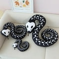 thumbnail image 2 of Halloween Skeleton Snake Plush Toy,Gothic Skull Python Stuffed Pillow Ultra-Soft Black Anaconda Plushie Dolls Gifts/39'', 2 of 5