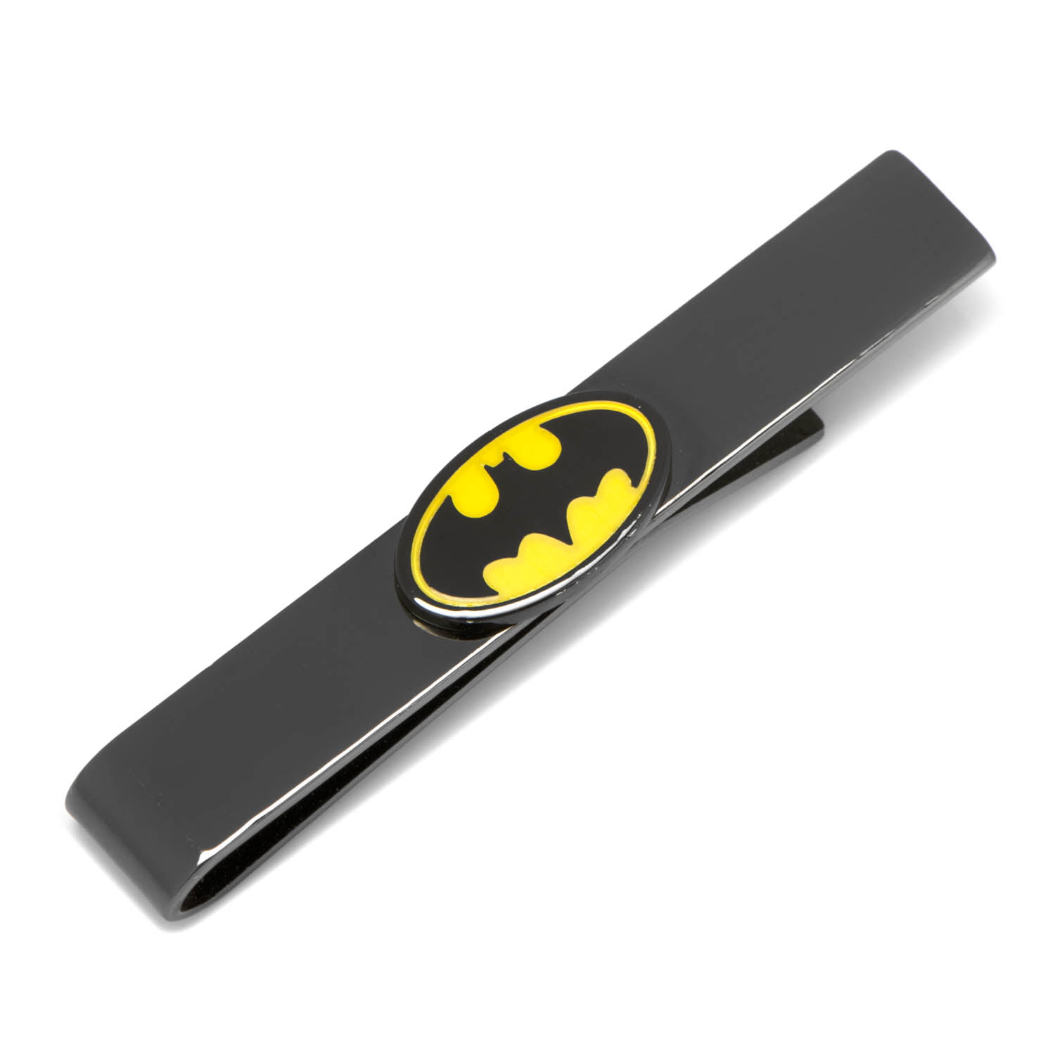 DC Comics BATMAN Bat Symbol Silvertone/Black Enamel TIE CLIP 