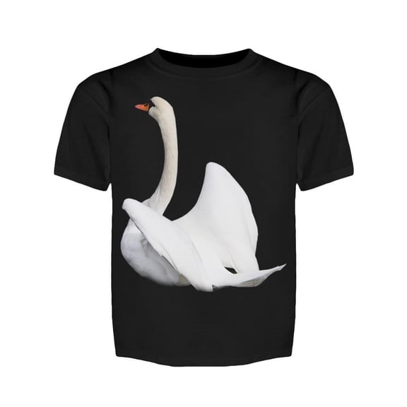 Adorable White Swan Spread Wings Tee Girl's -Image by Shutterstock