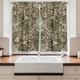 thumbnail image 2 of Ambesonne Ethnic Kitchen Curtains, Folkloric Vintage Damask, 55"x24", Taupe and Tan, 2 of 3
