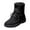 Black, variant on Black White Knitted Fold Over Ankle Boots for Women Lace up Casual Splice Fall Winter Flat Short Booties