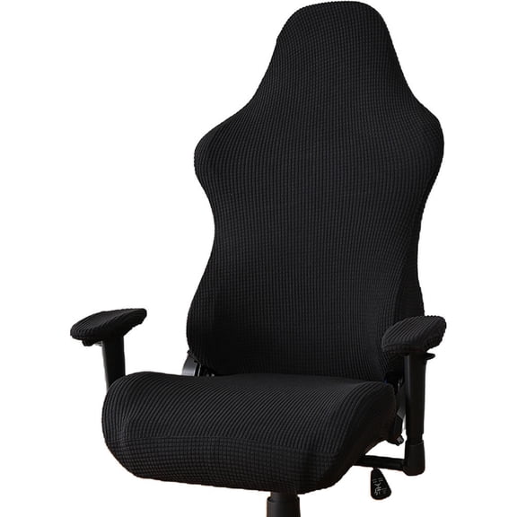 Alasum Stretchable Black Chair Cover Protector, Easy Fit for Gaming, Office, and Computer Chairs, 1 Set