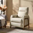 thumbnail image 2 of Modern Power Genuine Leather Recliner Chair with USB and Solid Wood Legs for Living Room Beige, 2 of 8