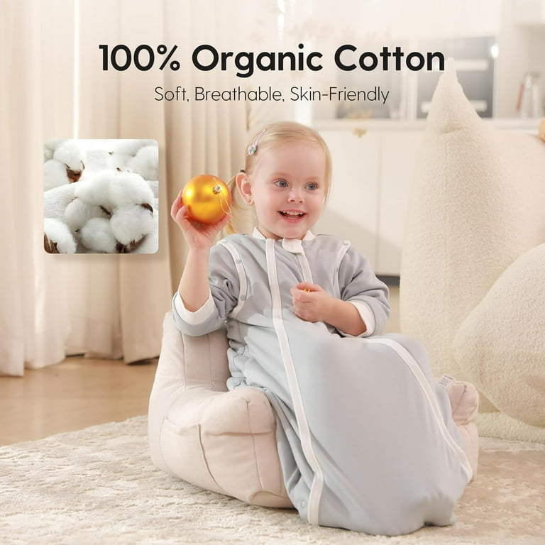 Thermostatic Sleep Sack 6 12 Months TOG 2.5 Infant Wearable Blanket for Winter 100 Cotton Baby Sleeping Bags with Removable Sleeves Medium Size Blue Walmart