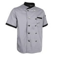 thumbnail image 1 of lionlar Blesiya Unisex Chefs Jacket Coat Hotel Kitchen Waiter Uniform Short Sleeve Gray, 1 of 7