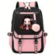 thumbnail image 2 of 1pc Mochila Con Patrón De Niña Linda De Dibujos Animados Con Puerto De Carga USB, Mochilas Divertidas De Viaje De Niñas Y Niños, Mochila Escolar Para Mujeres Adolescentes, Bolsa De Computadora, 2 of 4