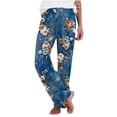 thumbnail image 2 of Drovellove Women's Printed Pajama Pants – Elastic Waist Drawstring Lounge Trousers with Pockets – Comfy Straight Leg Sleepwear for Lounging, Bedtime, or Relaxed Days at Home, 2 of 6