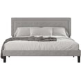 thumbnail image 6 of Full Size Upholstered Platform Bed Frame with Modern Deluxe Tufted Adjustable Headboard, Strong Wood Slats Support, No Box Spring Needed Grey (Full), 6 of 10