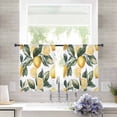 thumbnail image 3 of Lemon Semi Sheer Curtains 54 Inch Length 2 Panels Set, Summer Yellow Fruit Country Spring Leaf Plant Sheer Kitchen Curtain Privacy Voile Window Curtain for Living Room Bedroom Rod Pocket Drapes, 3 of 7