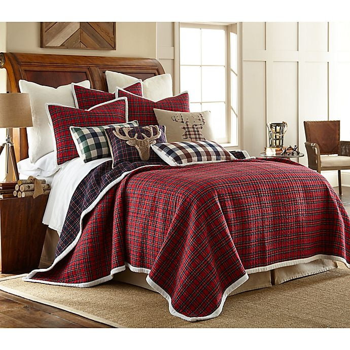 red plaid euro shams