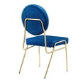 thumbnail image 4 of Side Dining Chair, Blue Navy Gold, Velvet, Mid Century Kitchen Cafe Bistro Hospitality Restaurant, Modern Contemporary Boutique HB34612, 4 of 10