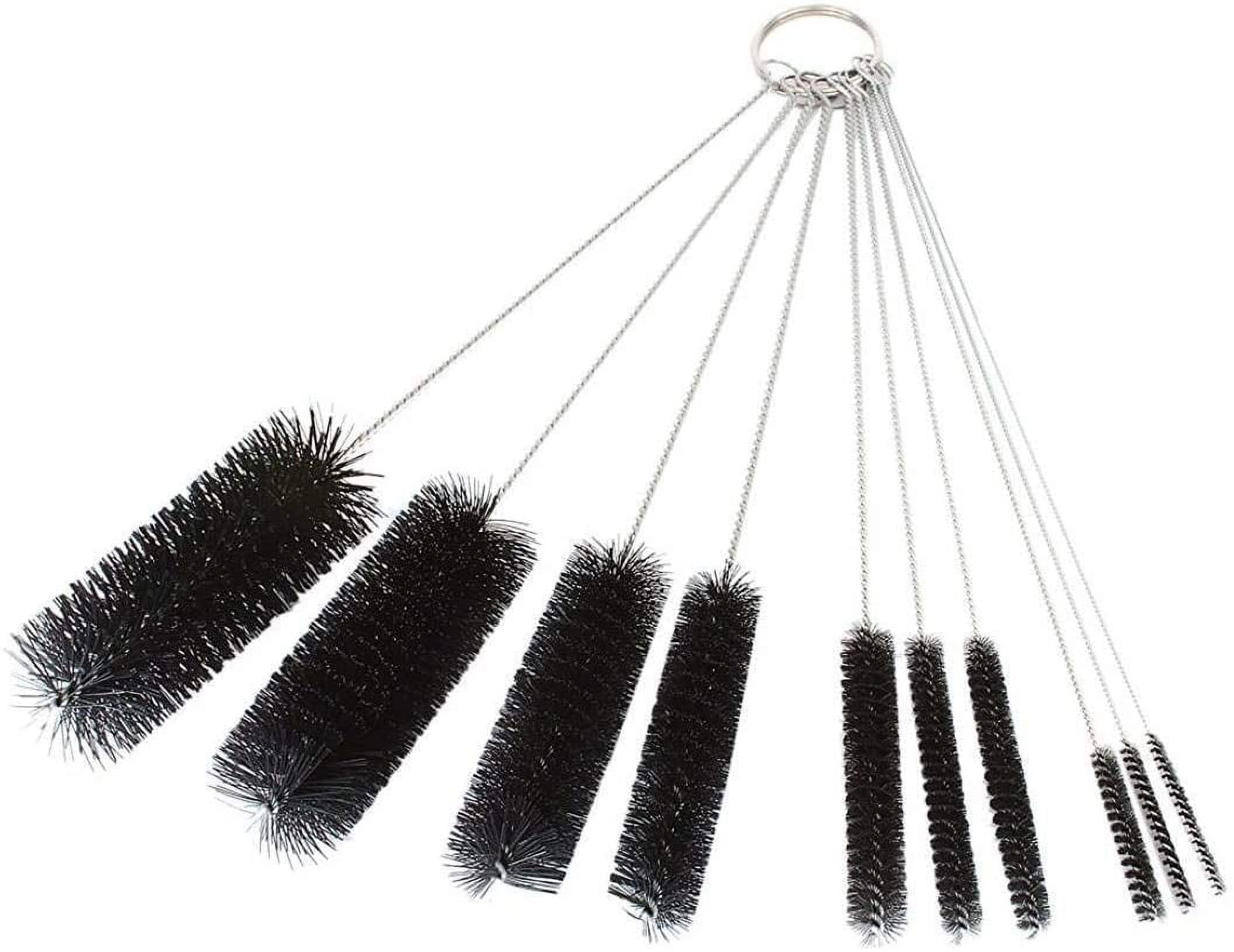 Long straw brush, nylon pipe cleaning brush 8.2-inch 10 different diameter set 10 pieces