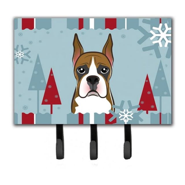 Carolines Treasures BB1719TH68 Winter Holiday Boxer Leash & Key Holder