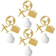 12 Pcs The CORNET Adventure Begin Centerpieces Sticks, Travel Themed Retirement Decorations, Adventure Awaits Party Decors, World Travel Party Supplies Gold