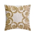 thumbnail image 6 of The HomeCentric Decorative Beige Pack of 2, 18"x18" (45x45 cm) Pillow Covers, Linen Embroidery, Jute Pearl Throw Pillows For Sofa, Floral Pattern Contemporary Style Easter - Maisy, 6 of 11