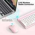 thumbnail image 5 of Wireless Keyboard and Mouse Combo, RaceGT Silent Keyboard Mouse Set, Retro Cute Typewriter Keyboard with Phone Tablet Holder, Round Keycaps, 2.4G Mouse Compatible with PC/Laptop/Computer(Pink), 5 of 9