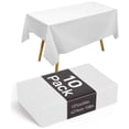 thumbnail image 1 of Manteles Desechables para Mesa Rectangular, Mantel para Mesa de Banquetes, Eventos y hogar, Tablón, Mantel de PEVA, Impermeable, Resistente al Desgaste (Blanco), 1 of 4